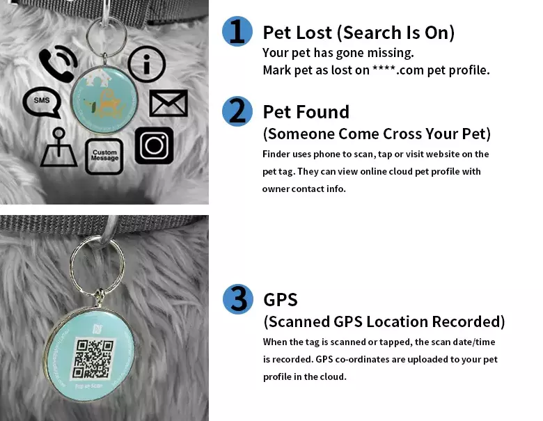 NFC RFID бирка для домашних животных RFID водонепроницаемая бирка для домашних животных NFC с собачьей биркой с QR-кодом